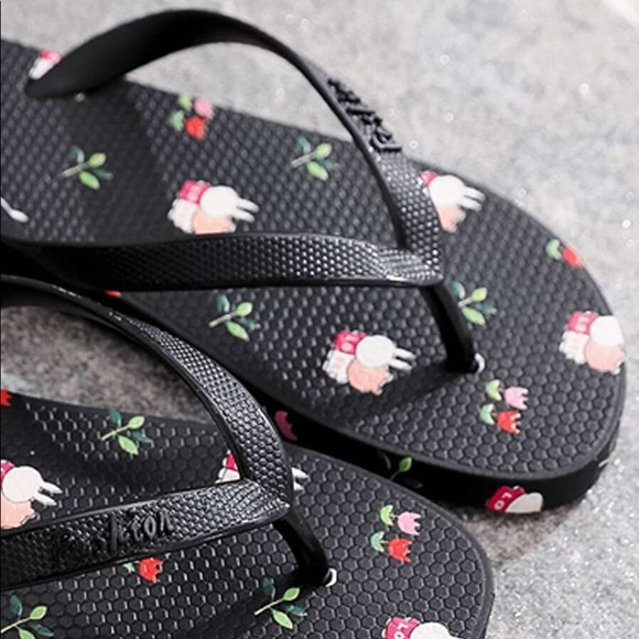None Shoes - Bunny Pattern Flip Flops